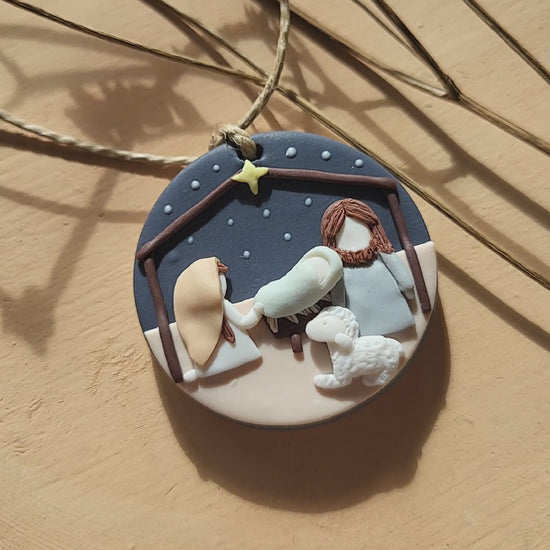 Christmas nativity scene ornament