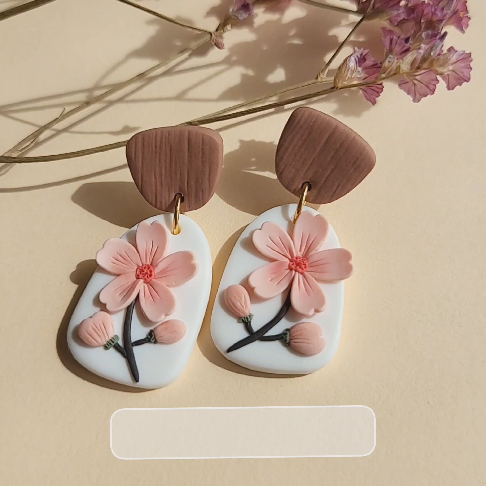 Handmade Sakura flower earrings
