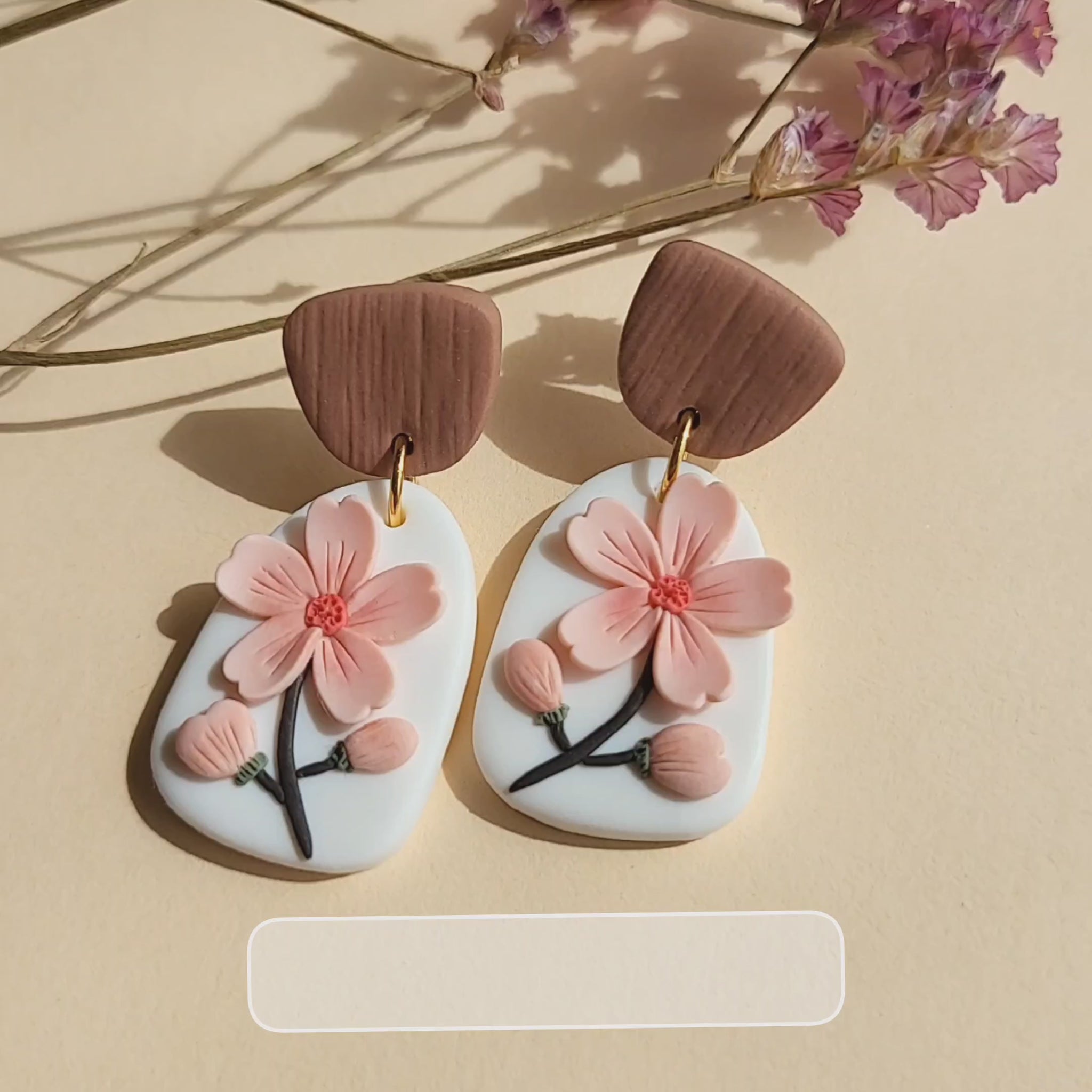 Handmade Sakura flower earrings
