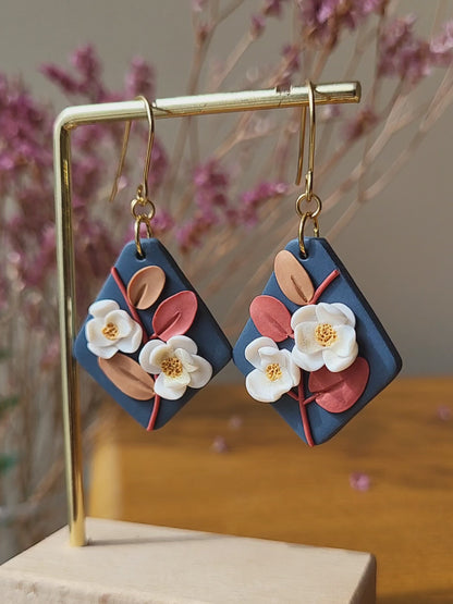 Dainty Polymer Clay Flower Earrings - Boho Spring Jewelry Gift For Her