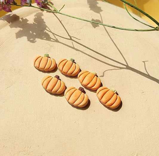Pumpkin stud earrings clay - Smeigtukai auskarai su moliūgu