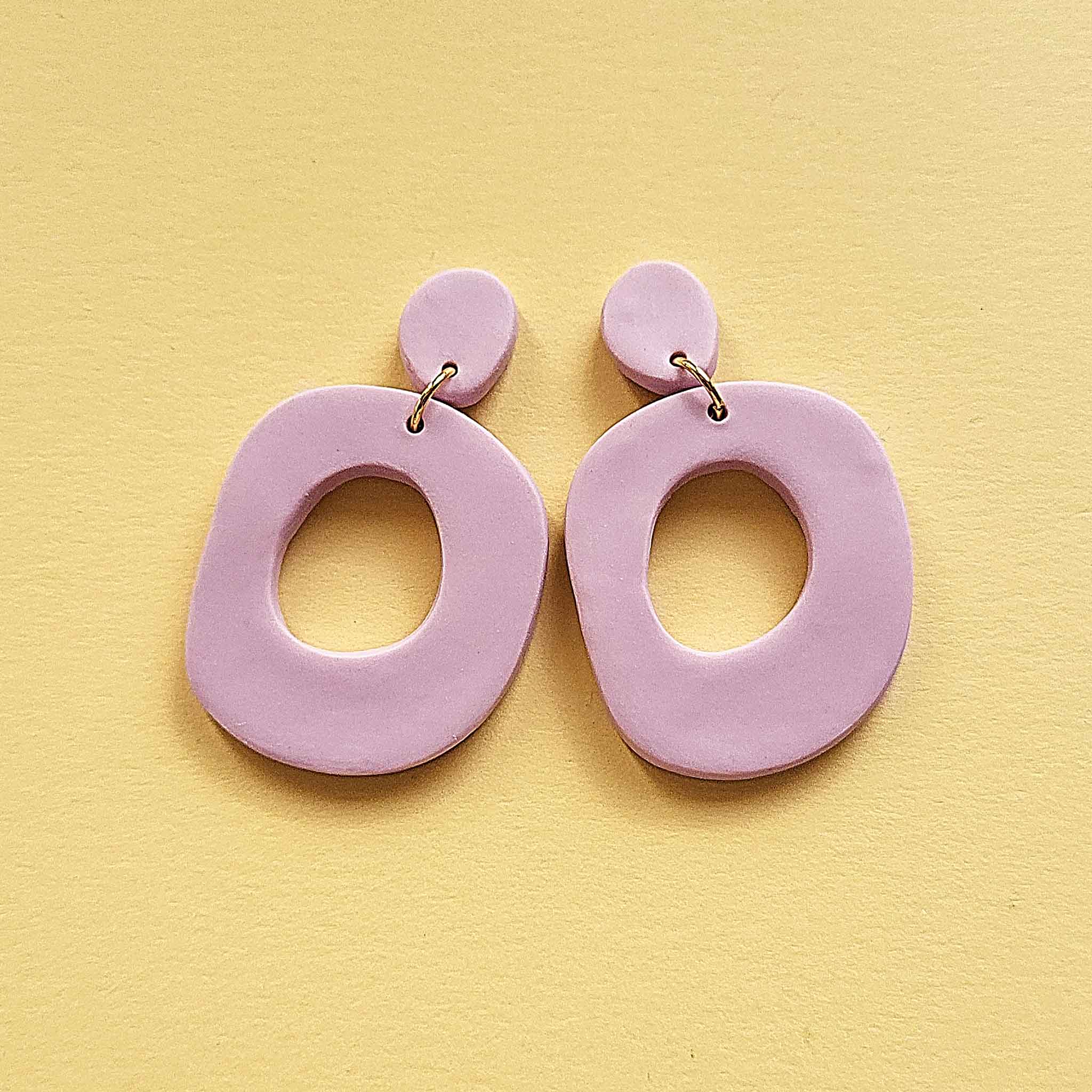 Purple clay earrings