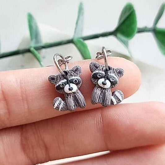 Cute raccoon earrings