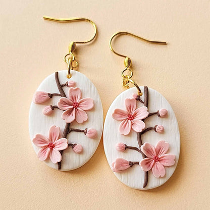 Handmade polymer clay floral earrings