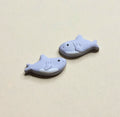 Cute shark stud earrings - Rankų darbo auskarai su ryklio motyv, pagaminti iš polimerinio molio.