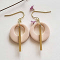Small dangle polymer clay earrings neutral colors