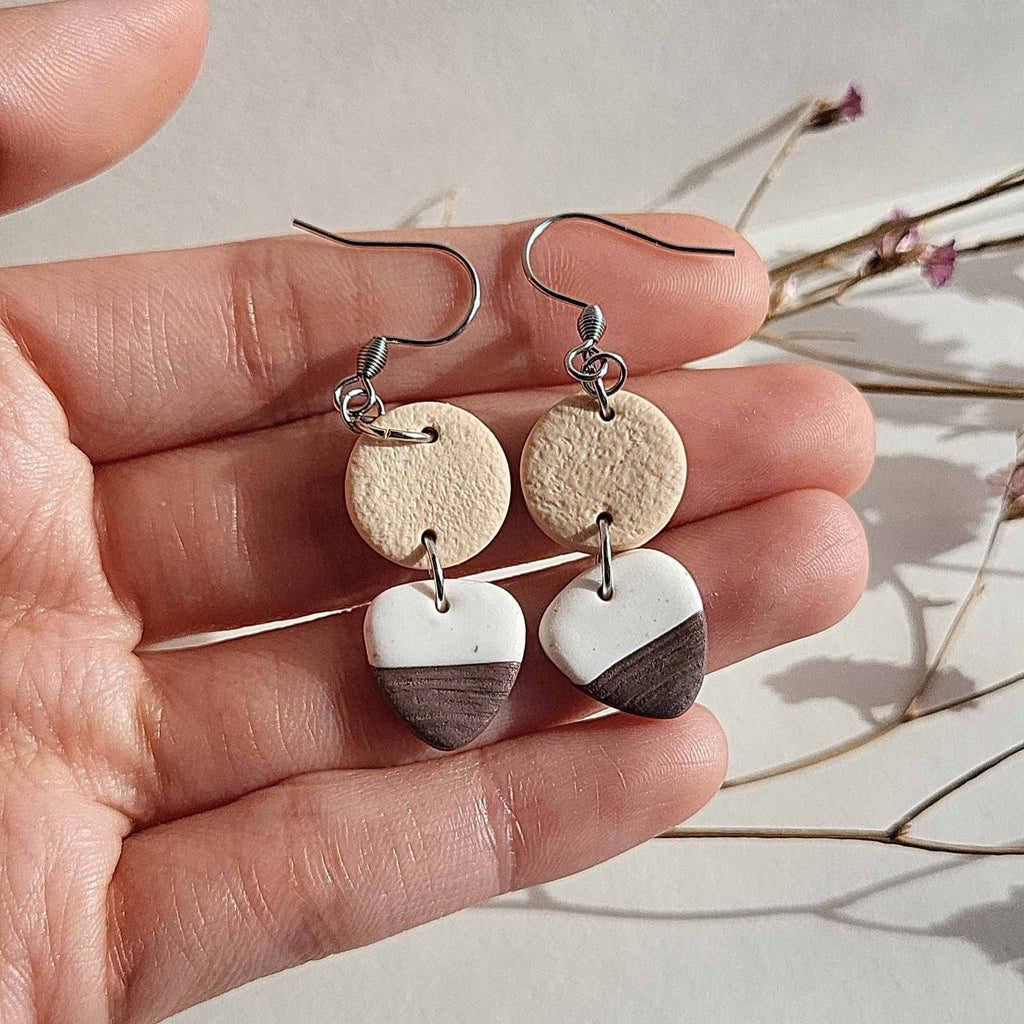 Small dangle earrings clay