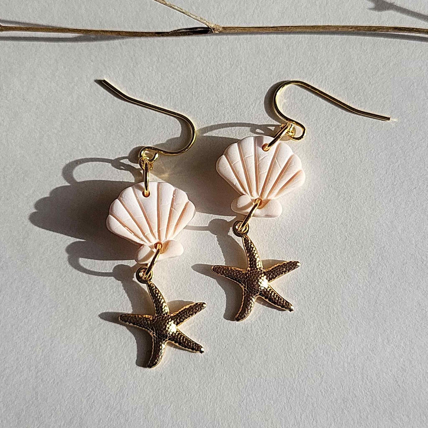 Minimalist white shell earrings