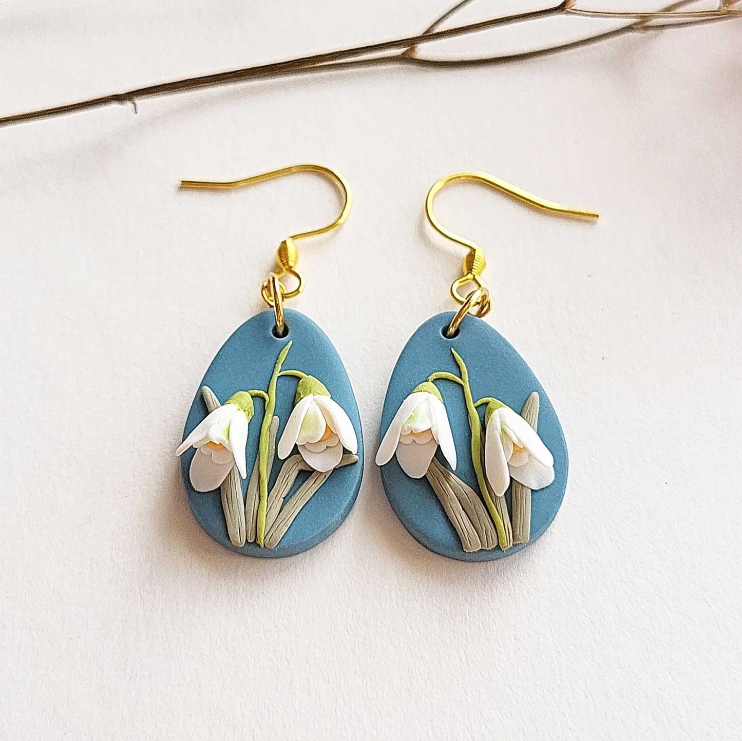 Snowdrop flower earrings
