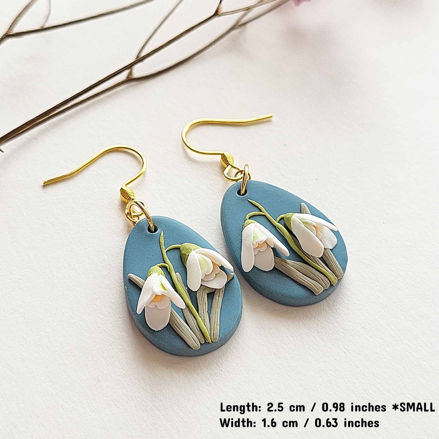 Handmade flower polymer clay earrings