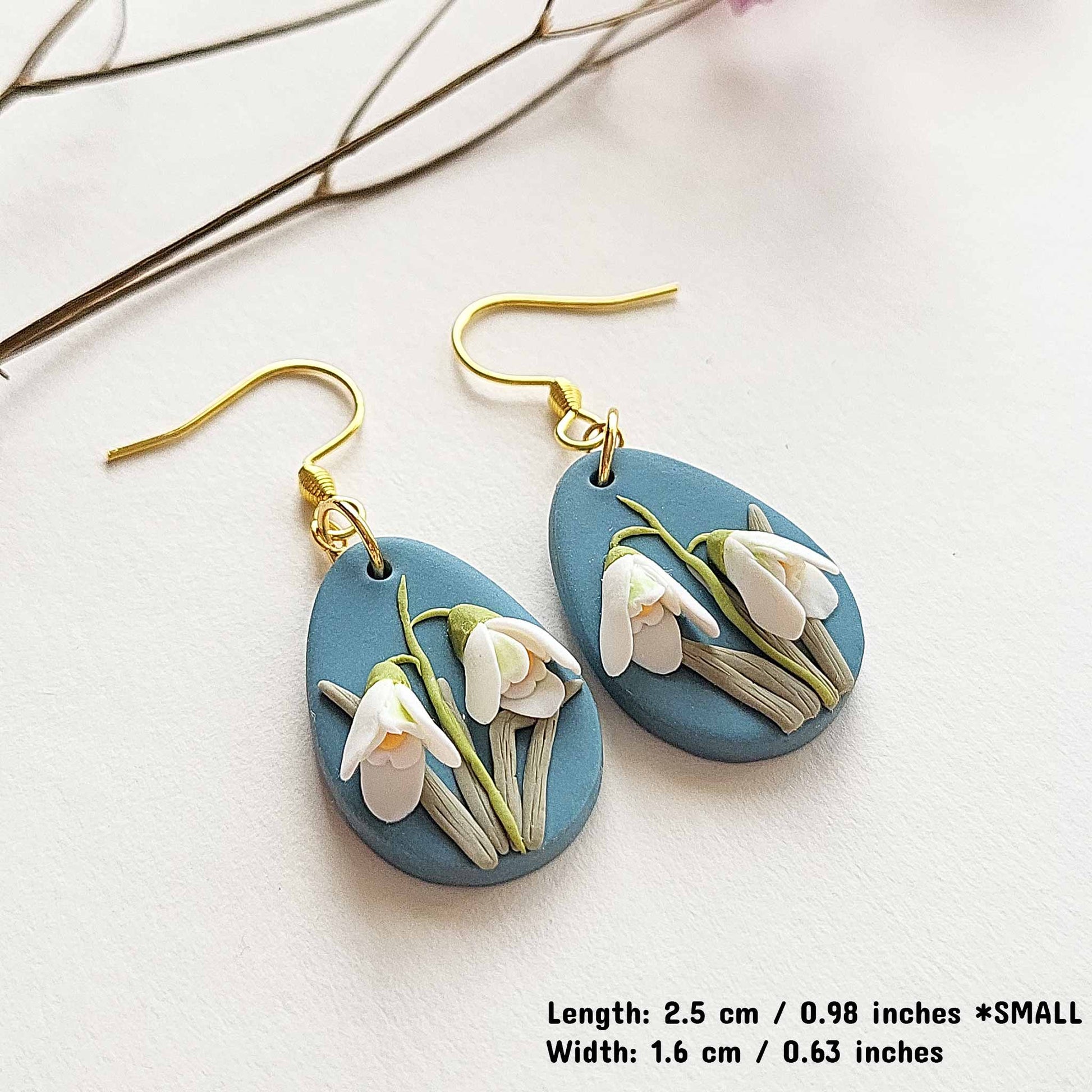 Handmade flower polymer clay earrings