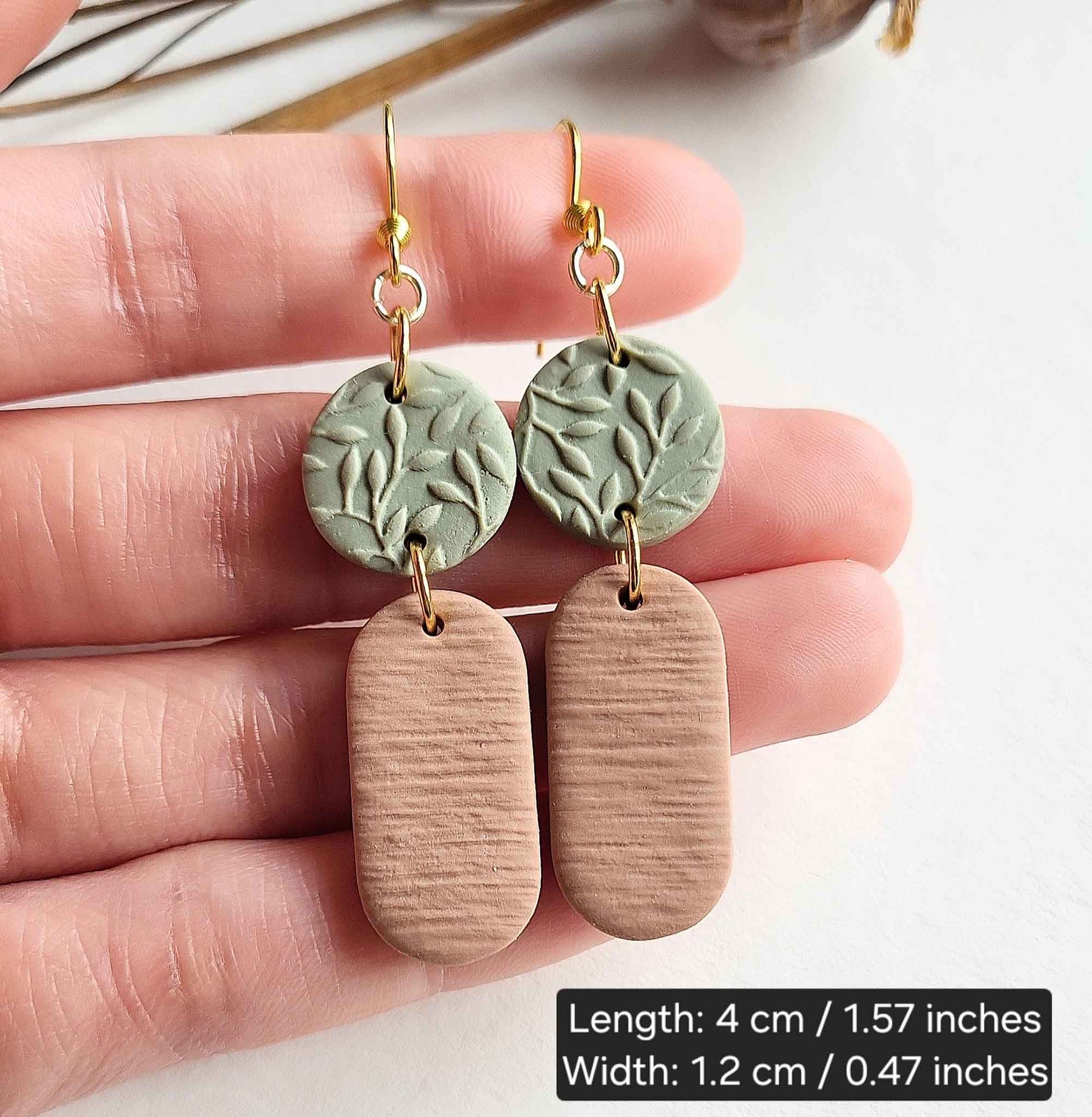 Statement clay earrings for women