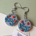 Polymer clay strawberry earrings