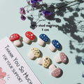 Tiny mushroom stud earrings