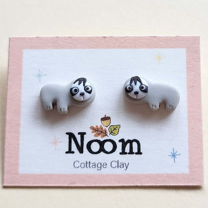cute tiny sloth stud earrings
