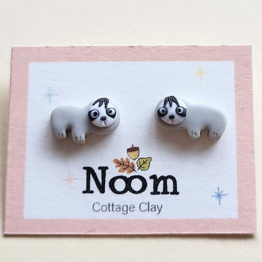 cute tiny sloth stud earrings