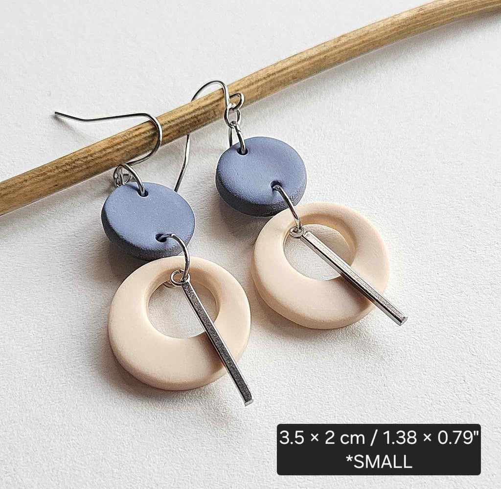 Handmade minimalist polymer clay earrings 