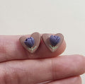 Purple Tulip stud earrings handmade - Rankų darbo auskarai su violetine tulpe 