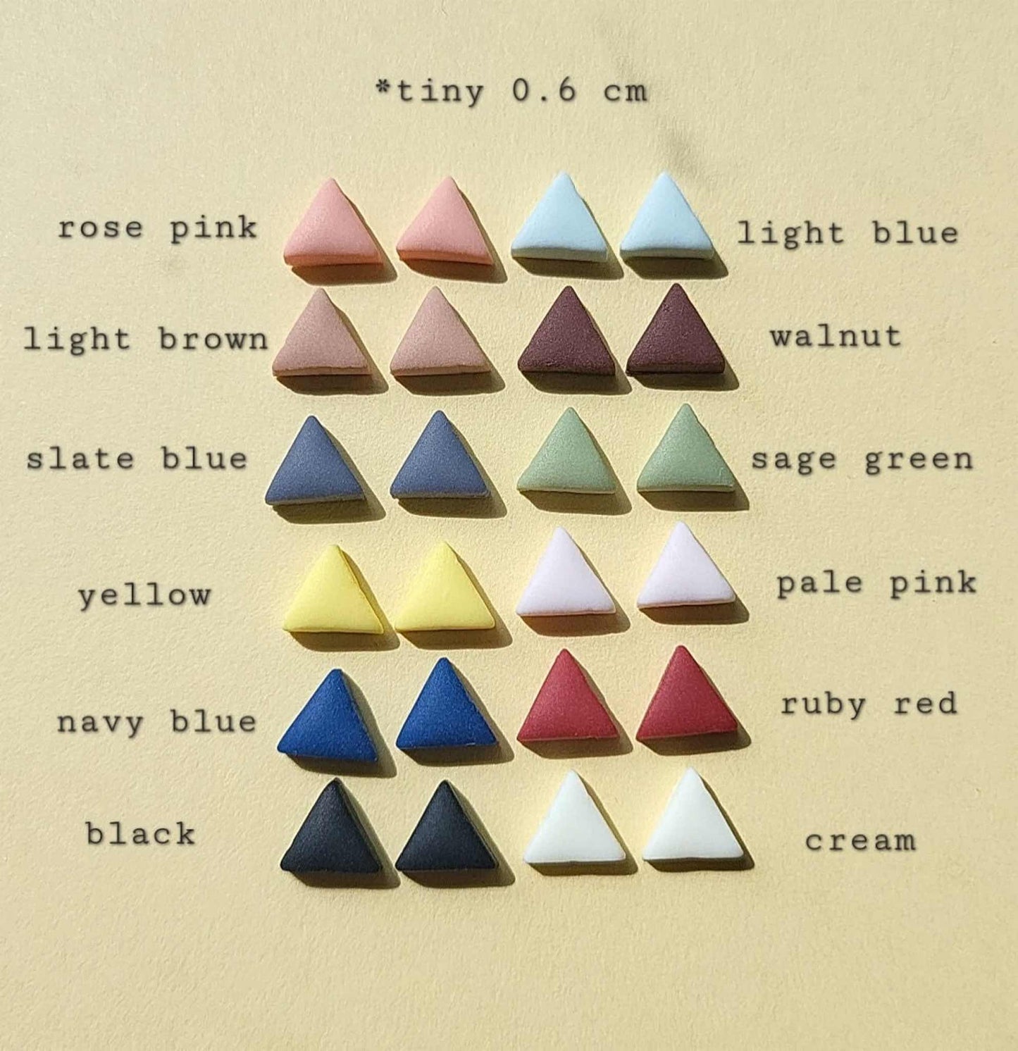 Handmade tiny geometric stud earrings 