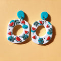 Polymer clay watermelon earrings