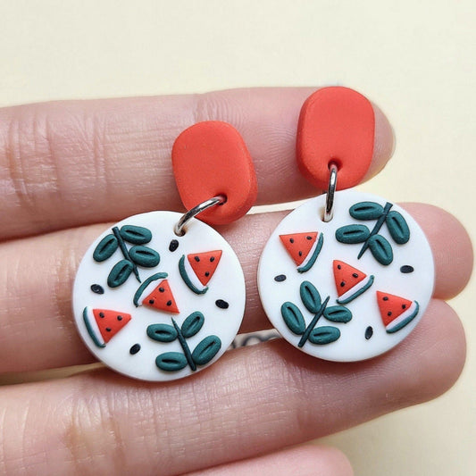 Handmade watermelon earrings