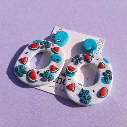 Watermelon polymer clay earrings