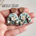 White floral earrings handmade jewelry