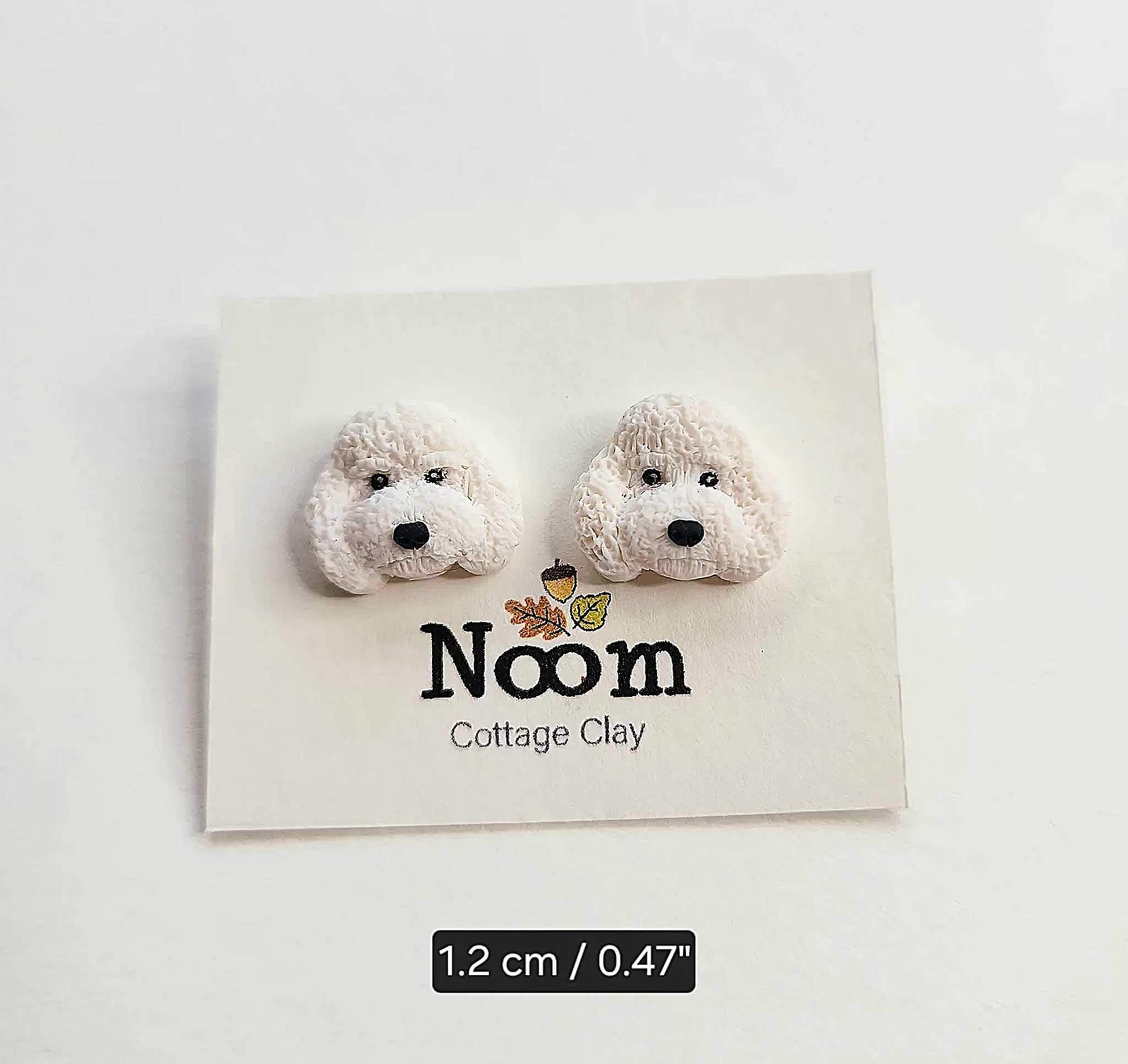 Cream / White Toy Poodle earrings