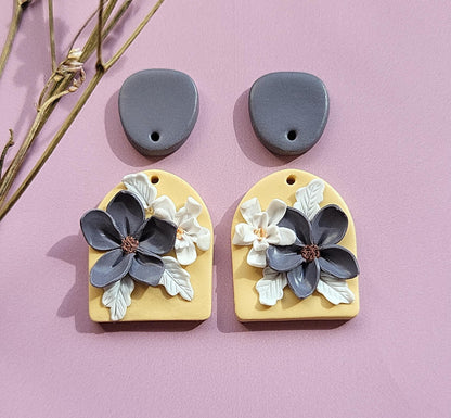 Wild flower polymer clay earrings - auskarai su gėlėmis 
