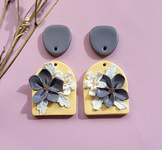 Wild flower polymer clay earrings - auskarai su gėlėmis 
