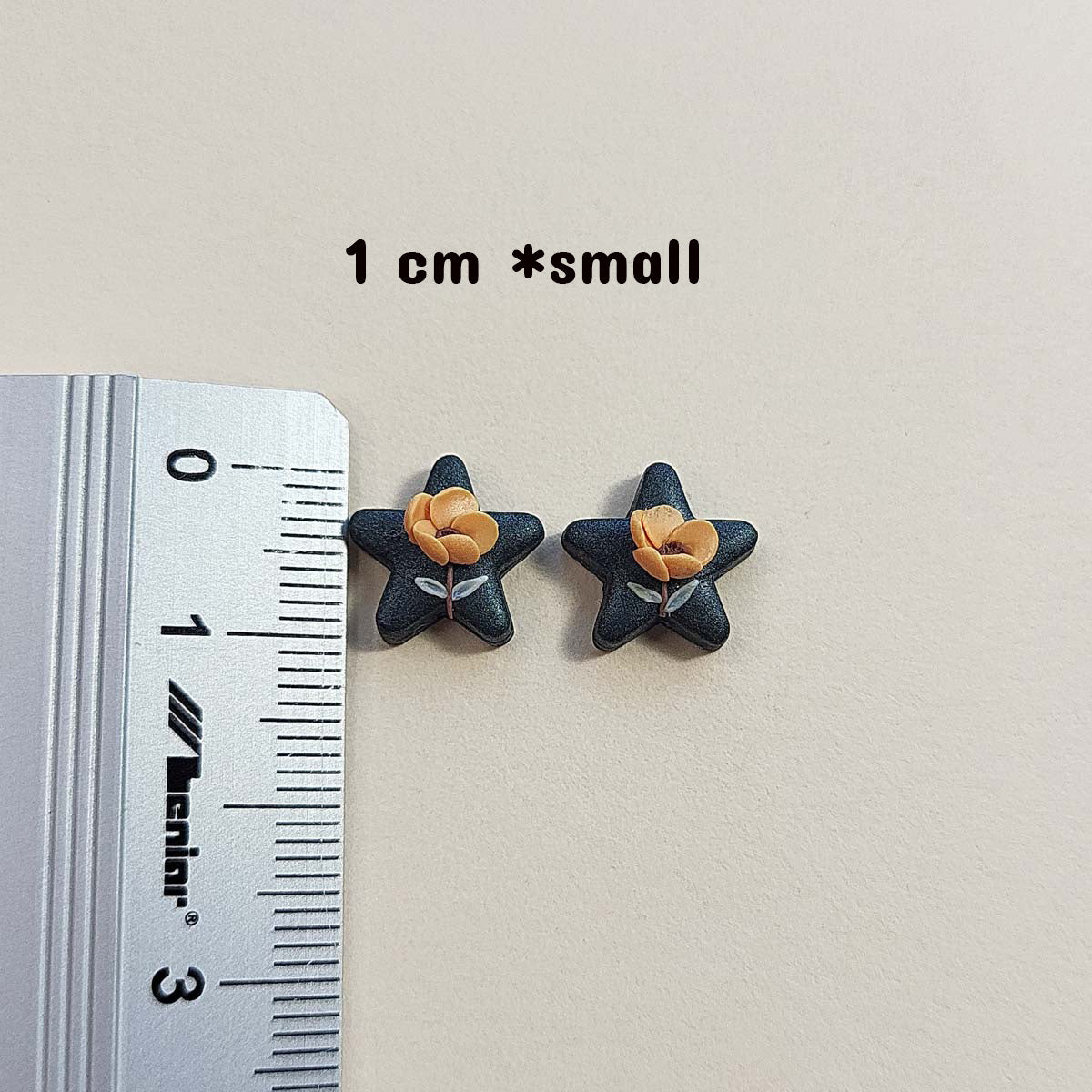 Cute yellow flower stud earrings - Rankų darbo auskarai su geltona gėle